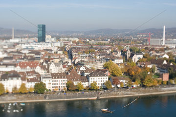 Basel  Schweiz  Uebersicht ueber Basel am Rhein