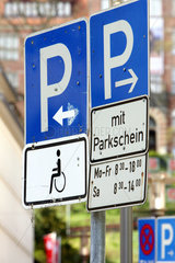 Parkschilder in der Innenstadt von Flensburg