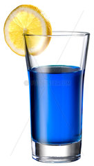 Berlin  blauer Cocktail mit Zitrone