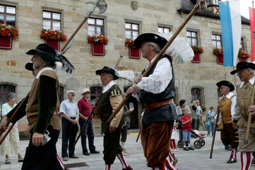 Altdorf  Deutschland  Strassenumzug bei den mittelalterliche Wallenstein-Festspielen
