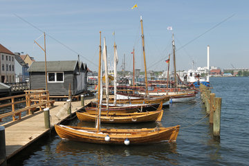 Der Luettfischerhafen des Museumshafen Flensburg.
