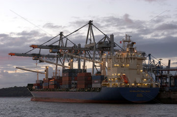 Containerschiff im Waltershofer Hafen