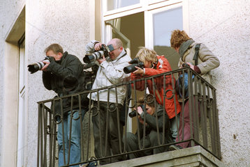 Pressefotografen auf einem Balkon