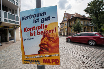 Salzwedel  Deutschland  Wahlplakat der MLPD in Salzwedel