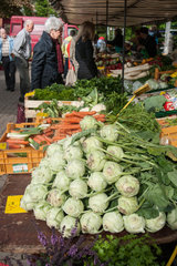 Itzehoe  Deutschland  Kohlrabi auf dem Wochenmarkt in Itzehoe