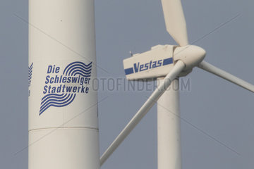 Schleswig  Deutschland  Windkraftanlagen der Schleswiger Stadtwerke GmbH