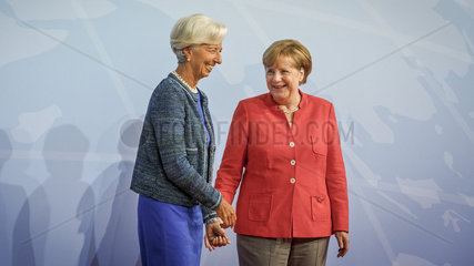 Christine Lagarde  geschaeftsfuehrende Direktorin des Internationalen Waehrungsfonds und Angela Merkel (CDU)  Bundeskanzlerin