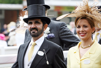 Ascot  Grossbritannien  Sheikh Mohammed bin Rashid al Maktoum und Princess Haya Bint Al Hussein