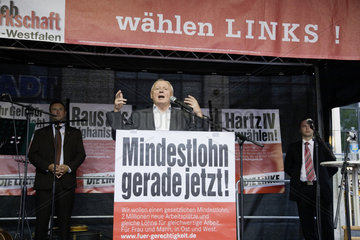 Bundestagswahlkampf 2009 - Wahlkampfkundgebung der Partei Die Linke mit Oskar Lafontaine