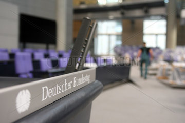 Berlin  Deutschland  Umbau im Plenarsaal des Deutschen Bundestages