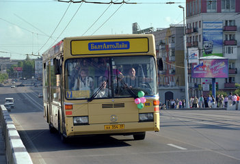 Russischer Linienbus in Kaliningrad  Russland