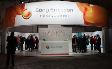 Barcelona  Spanien  Messestand von Sony Ericsson auf der Mobilfunkmesse Mobile World Congress