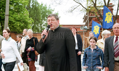 Anhaenger der Katholischen Aktion  eine Organisation der katholischen Rechten in Polen
