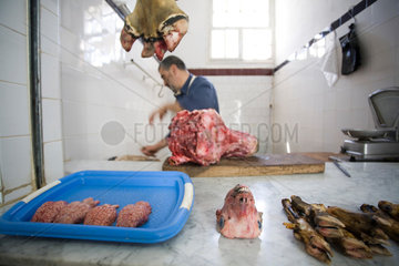 Tetouan  Marokko  Fleischerei auf einem Markt