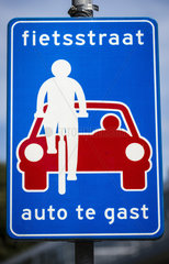 Fahrradstadt Utrecht  Fahrradstrasse in der Innenstadt