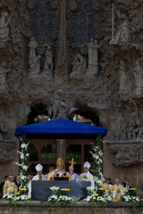 Barcelona  Spanien  Zeremonie des Papst Benedikt XVI vor der Sagrada Familia