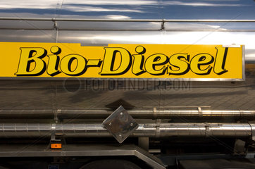 Berlin  Biodiesel AG  Schild an einem LKW