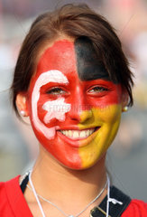 Berlin  Deutschland  Fan waehrend des Halbfinalspiels Deutschland gegen die Tuerkei