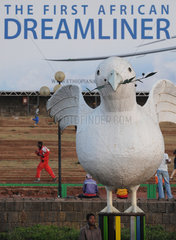 Addis Abeba  Aethiopien  Werbung der Fluggesellschaft Dreamliner