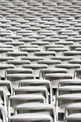 Berlin  Deutschland  leere Stuhlreihen im Olympiastadion