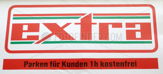 Berlin  Deutschland  Logo des Lebensmitteldiscounters Extra