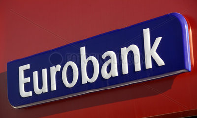 Agios Nikolaos  Firmenschild der Eurobank