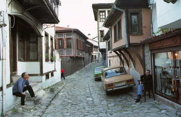 Die Ulica Kiril Nektariev in der Altstadt von Plovdiv  Bulgarien