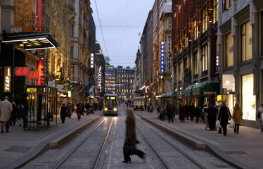Einkaufsstrasse im Zentrum von Helsinki
