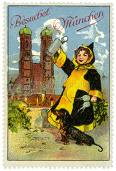 Besuchet Muenchen  Reklamemarke  1912