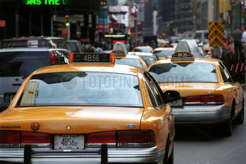 New York  USA  yellow cabs in Manhattan