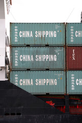 Rendsburg  Deutschland  Container der China Shipping Group
