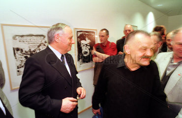 Alfred Hrdlicka  Oskar Lafontaine bei Ausstellungseroeffnung