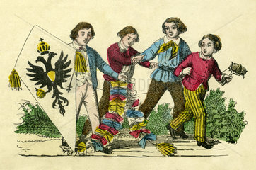 Kinder lassen Drachen steigen  1855