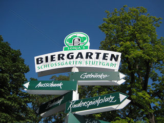 Stuttgart  Deutschland  Biergartenschild