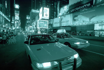 New York  USA  New York Taxi in der Nacht