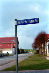 Strassenschild der -Hinterdorfstrasse-