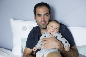 Father with baby boy  portrait
