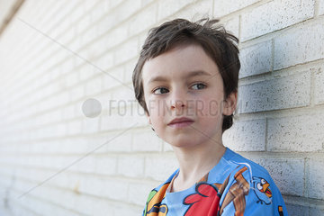 Boy looking away in thought  portrait