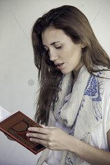 Woman reading book