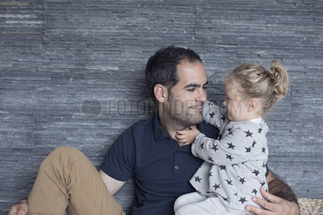 Father and young daughter  portrait