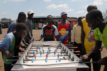 Sambia  Kickerspiel in Lusaka