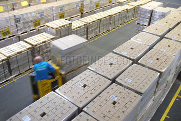 Berlin  Deutschland  Arbeiter der Dock 100 Logistik GmbH im Logistikzentrum des Dock 100