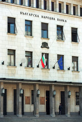 Fassade der Bulgarischen Nationalbank in Sofia