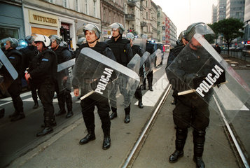 Polizisten bei einer Demonstration in Posen (Poznan)  Polen