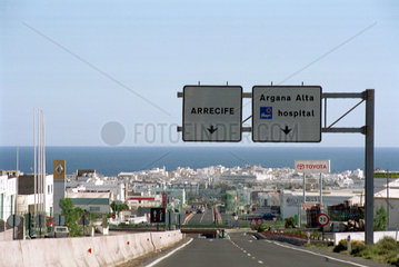 Arrecife  Spanien  Highway zur Stadtmitte