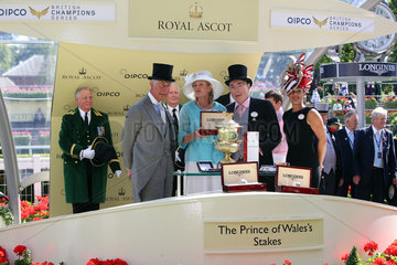 Royal Ascot  Winners presentation. The Fugue with William Buick up wins the Prince of Wales's Stakes