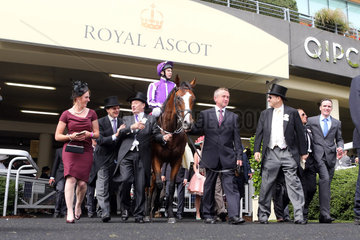 Royal Ascot  Leading Light with Joseph O'Brien up and connection after winning the Gold Cup