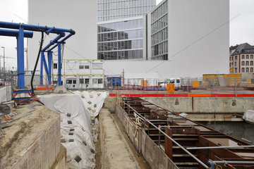 Berlin  Deutschland  Baustelle fuer die Erweiterung der S 21 zwischen Hauptbahnhof und Nordring in der Europacity in der Minna-Cauer-Strasse in Berlin-Moabit