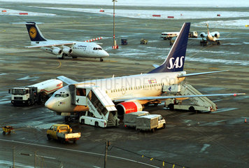 Flugzeug der SAS auf dem Flughafen Stuttgart-Echterdingen