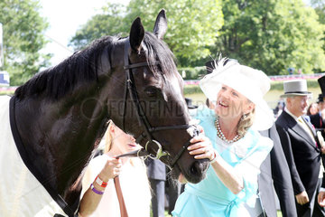 Royal Ascot  The Fugue with Madeleine Gurdon  wife of Sir Andrew Lloyd-Webber  after winning the Prince of Wales's Stakes